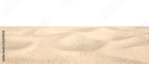 Dune of beach sand isolated on white background