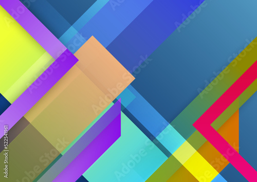 Abstract modern background gradient color. Green purple pink orange and blue gradient with geometric shapes decoration.