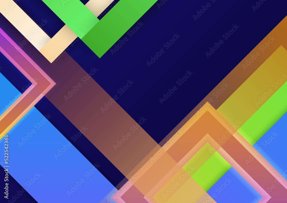 Obraz premium Abstract modern background gradient color. Green purple pink orange and blue gradient with geometric shapes decoration.