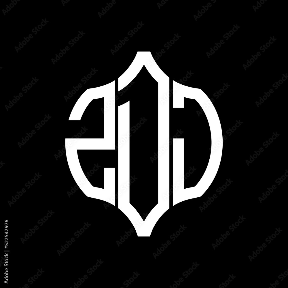 ZDJ letter logo. ZDJ best black background vector image. ZDJ Monogram logo design for entrepreneur and business.
 - obrazy, fototapety, plakaty 