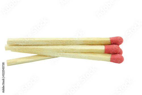 Close-up red match isolated on a white background with clipping path.