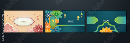 Islamic ramadan background with Arabic ornament pattern and luxury mandala lantern decorative. Designed for islam greeting card, eid template, hajj, invitation, celebration, premium frame, and mosque