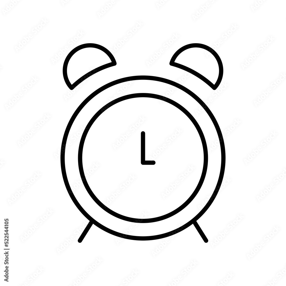 Alarm icon. icon related to time. line icon style. Simple design editable Alarm icon. icon related to time. line icon style. Simple design editable
