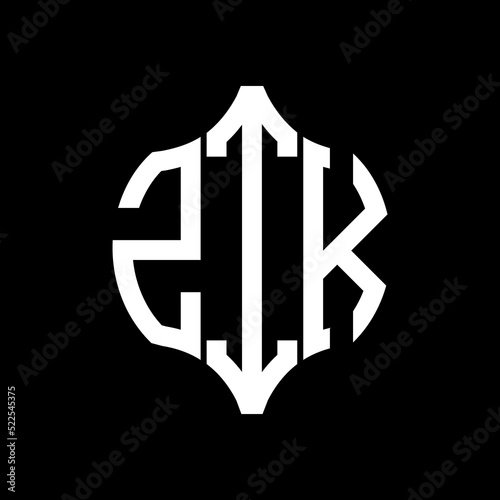 ZIK letter logo. ZIK best black background vector image. ZIK Monogram logo design for entrepreneur and business.
 photo