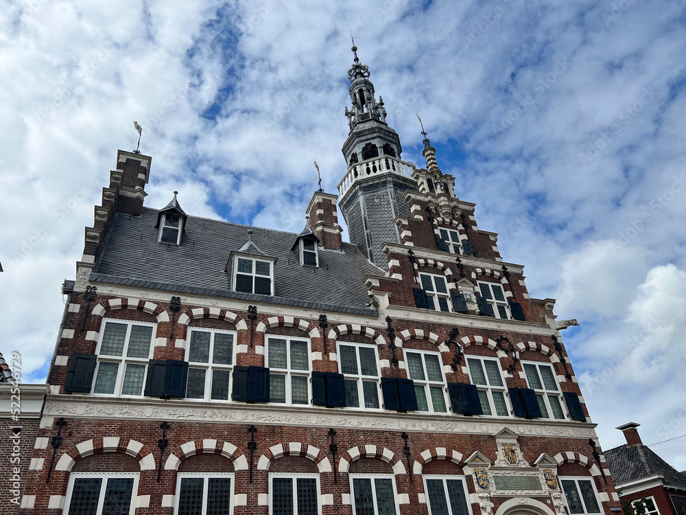 Obraz premium City hall and canal in Franeker