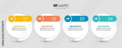 Circle infographic elements with 4 steps 