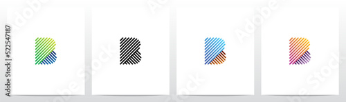 Opposite Diagonal Lines Letter Logo Design B