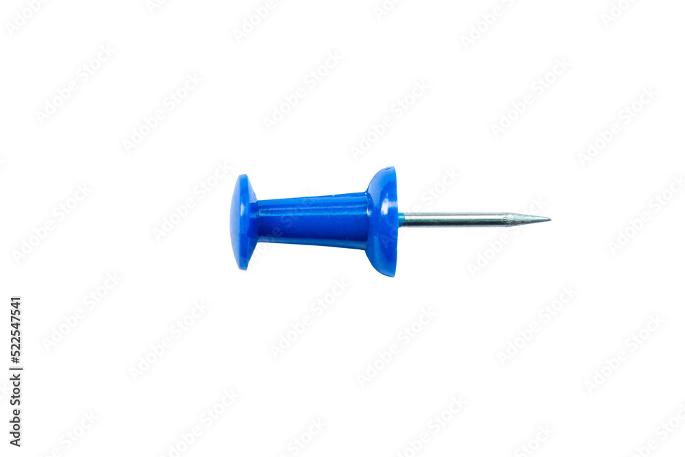 Blue push pin isolated on white background with clipping path. Blue push pin isolated on white background with clipping path.