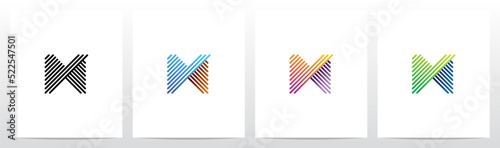 Opposite Diagonal Lines Letter Logo Design M