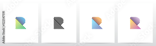 Opposite Diagonal Lines Letter Logo Design R