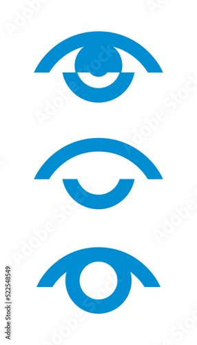 A set of emblems with an eye for your projects