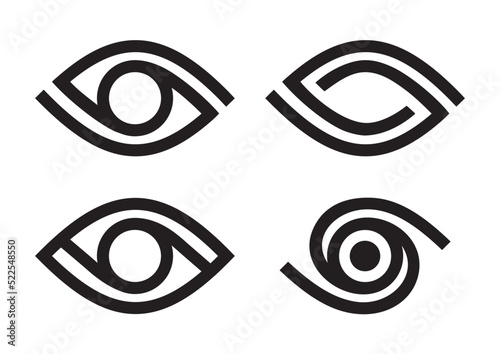 A set of emblems with an eye for your projects