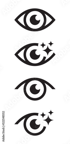 A set of emblems with an eye for your projects