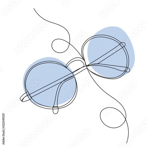 glasses one continuous line drawing vector