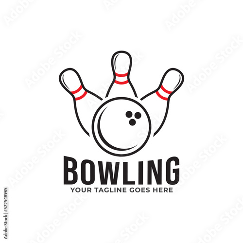 Modern Professional Isolated Sports Badge Logo - Bowling Club Association