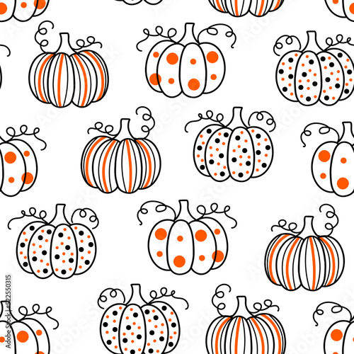 Pattern of pumpkins for Thanksgiving vector illustration 