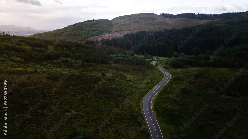 Drone view of the Scottish Highlands Drone view of the Scottish Highlands