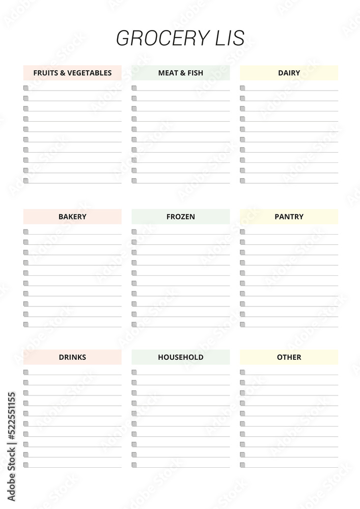 Grocery Lis Planner Grocery Lis Planner