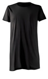 Black Color Slim Fit Short Sleeve long body T-shirt Mockup