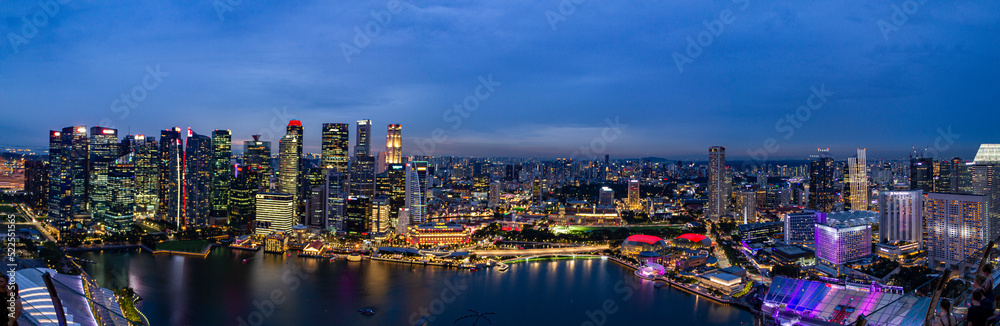 Singapore evening view of the city from Marina Bay Sands