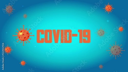 Covid 19 animated background with moving viruses.
