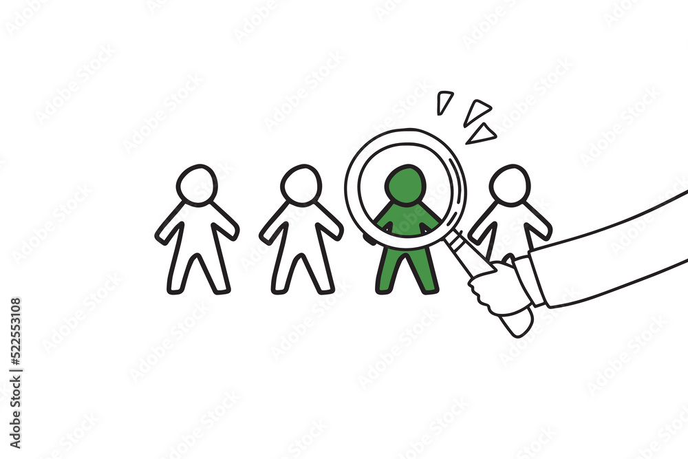 Doodle business concept. Job candidate selection, office interview, employee search. Doodle business concept. Job candidate selection, office interview, employee search.