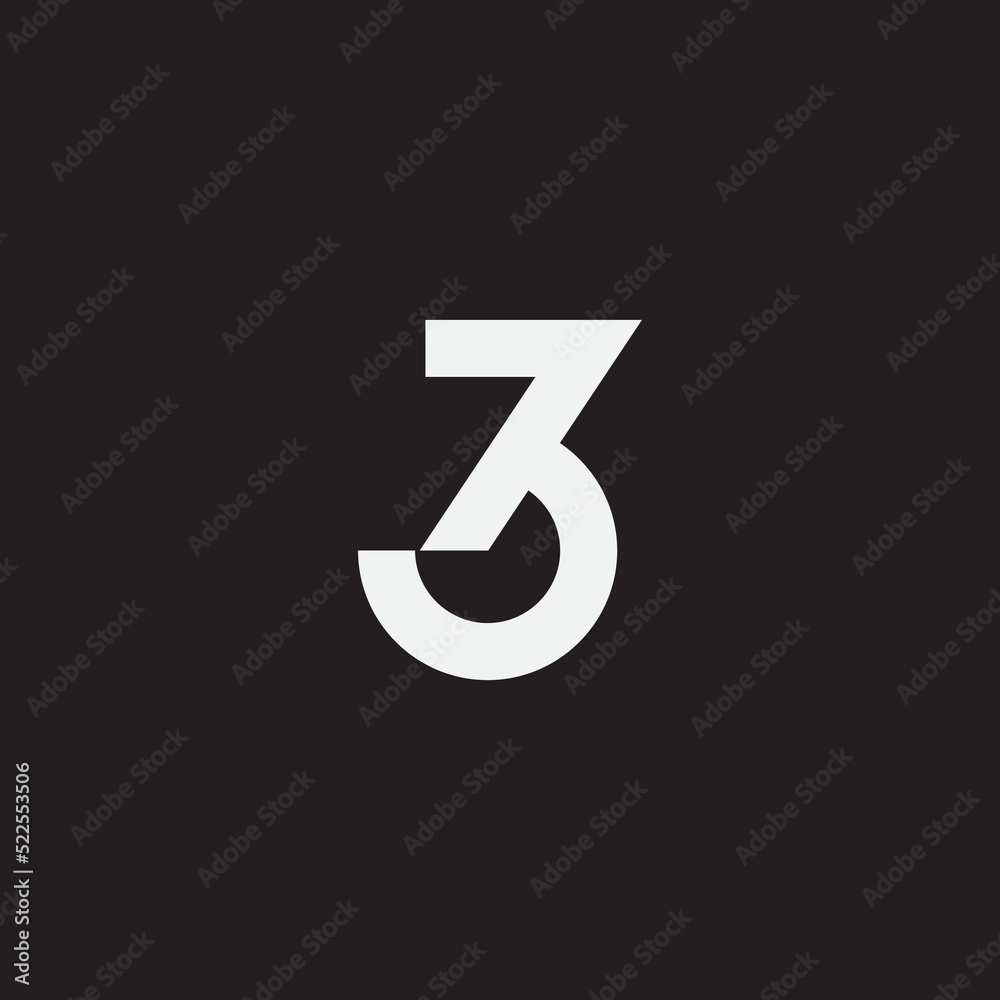 Number 73 monogram logo template. Number 73 monogram logo template.