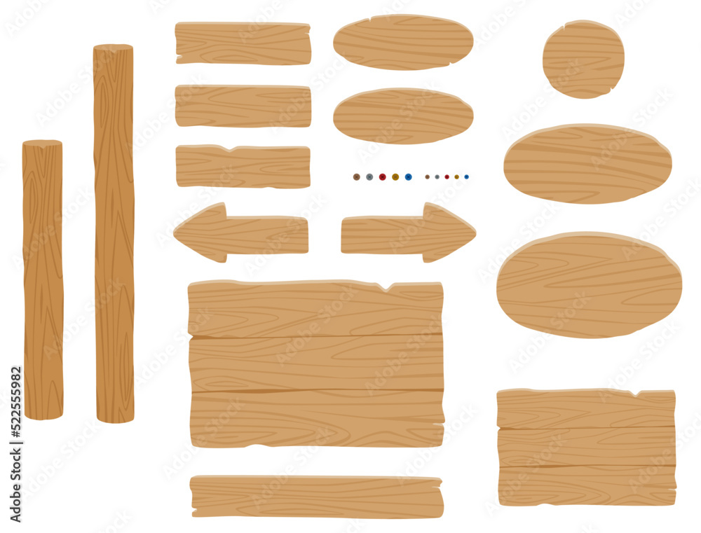 シンプルな木製の立て看板／組み立て用素材セット（オーク素材風）