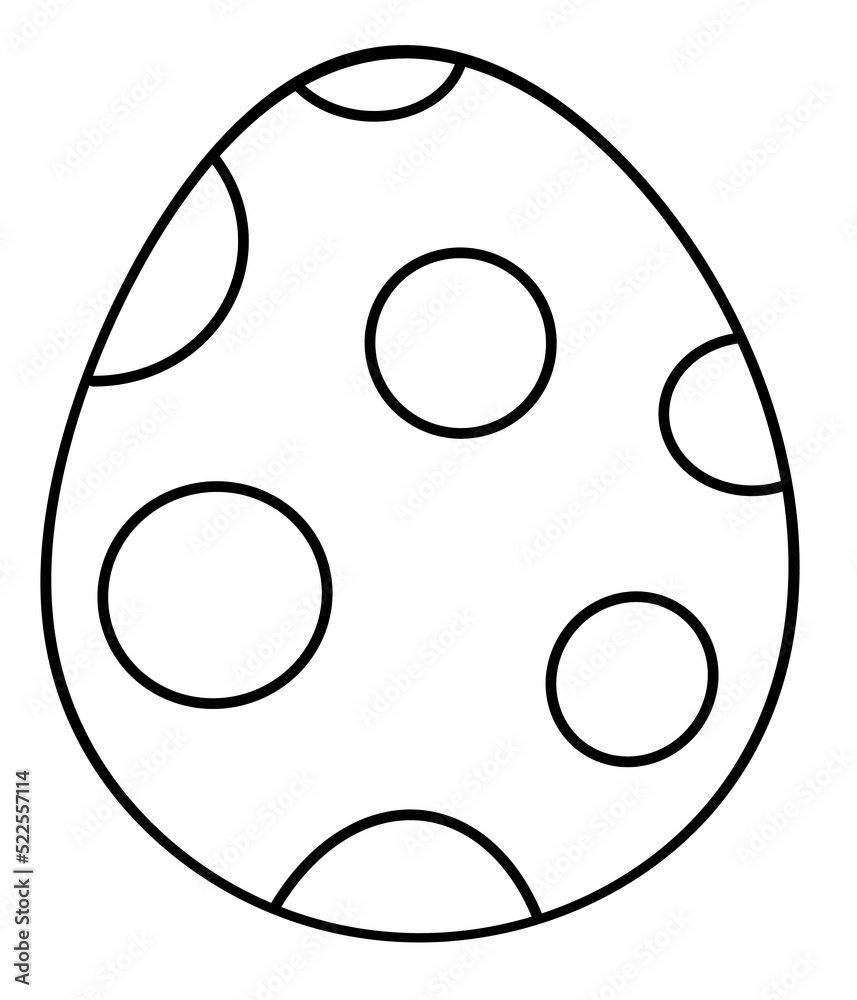 Fototapeta premium Happy easter egg thin line icon