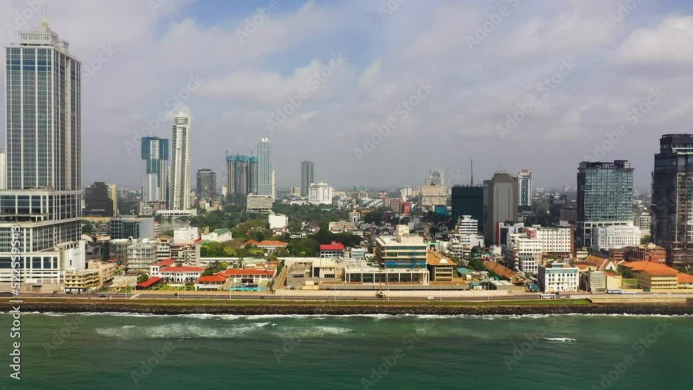 Top view of the buildings located nearly the waterfront in Colombo the ...