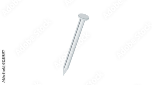 Vector Isolated Illustration of a Metal Steel Nail