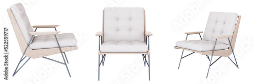3d Furniture Modern Chair isolated on a white background, Decoration Design for living