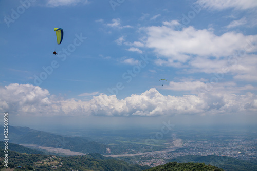 Paragliding from the mountains of villaviencio in Colombia