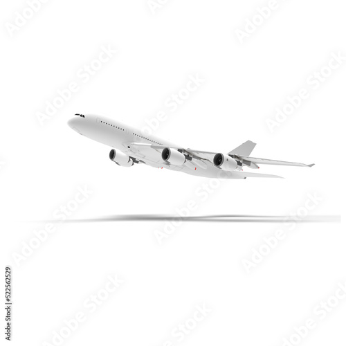 3D render airplane in the sky with isolated on white,PNG file