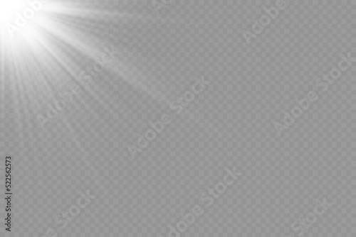 Dazzling flash. Bright Star. Magic dust. Brilliant vector. Bright sun. Glare. shining beam. Rash.