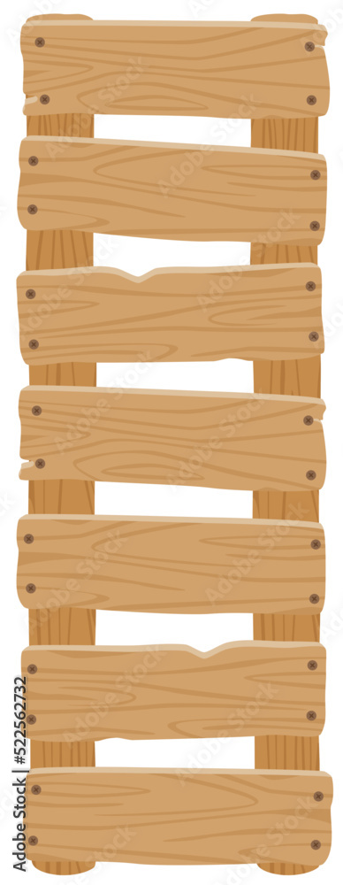 シンプルな木製の案内立て看板／はしご風（オーク素材風）
