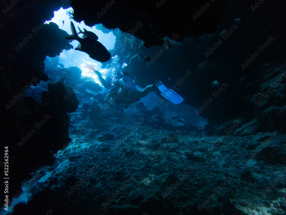 Fototapeta premium Diving caves in egypt