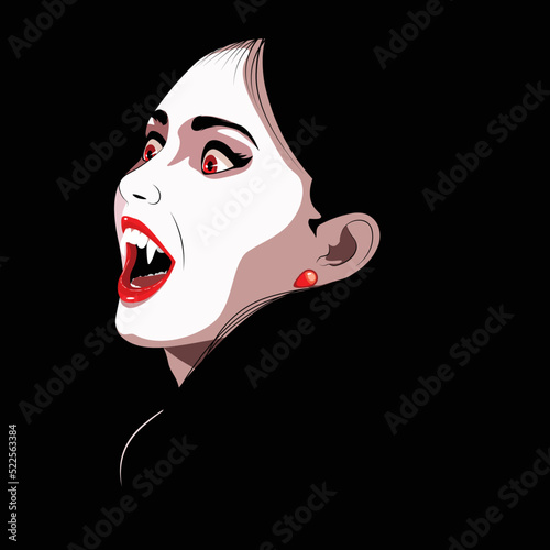Vampire girl with red eyes