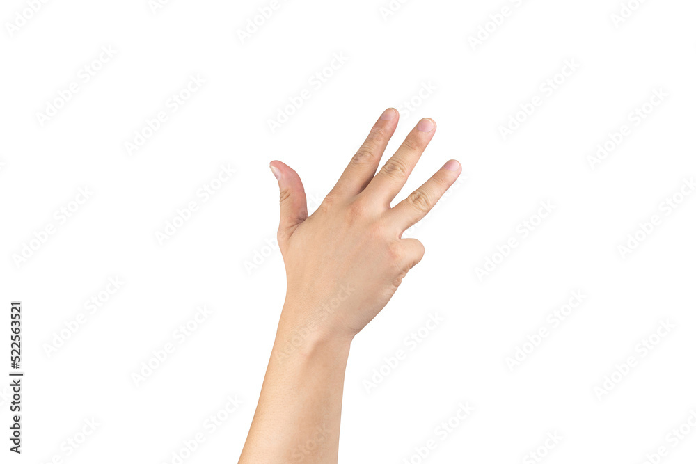 Asian back hand shows and counts 9 (nine) sign on finger on isolated white background. Clipping path Asian back hand shows and counts 9 (nine) sign on finger on isolated white background. Clipping path