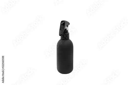 Foggy spray in dark black colour, It's looked luxury and classsic in black package with studio light white background. Clipping Path photo