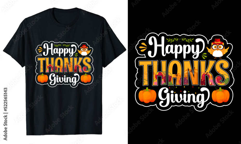 Happy Thanksgiving typography T-shirt Design
