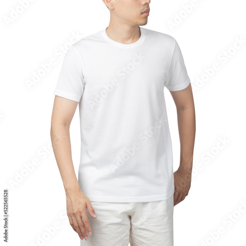 Man in white t-shirt mockup.