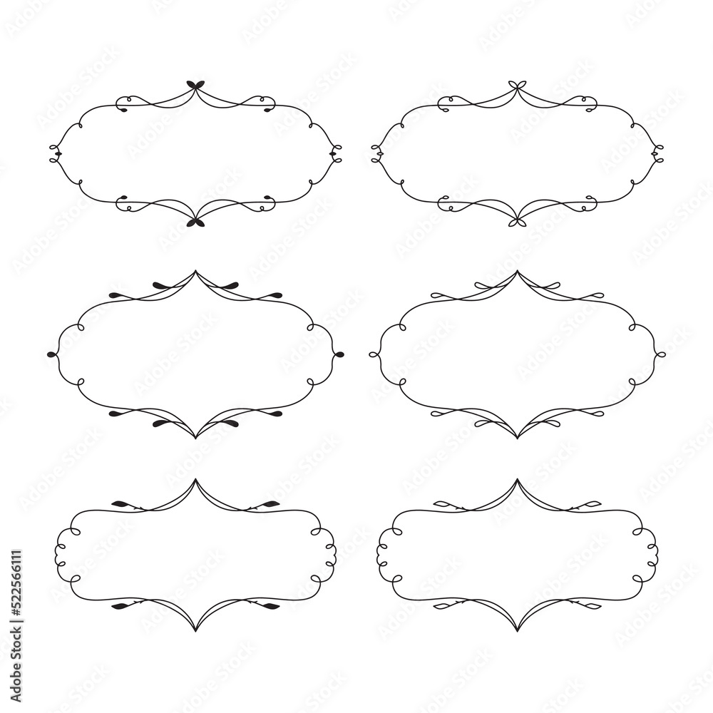 Hand drawn split monograms. Set of floral split borders for family monograms, wedding invitations, greeting cards, web. Vintage botanical design elements. Hand drawn split monograms. Set of floral split borders for family monograms, wedding invitations, greeting cards, web. Vintage botanical design elements.