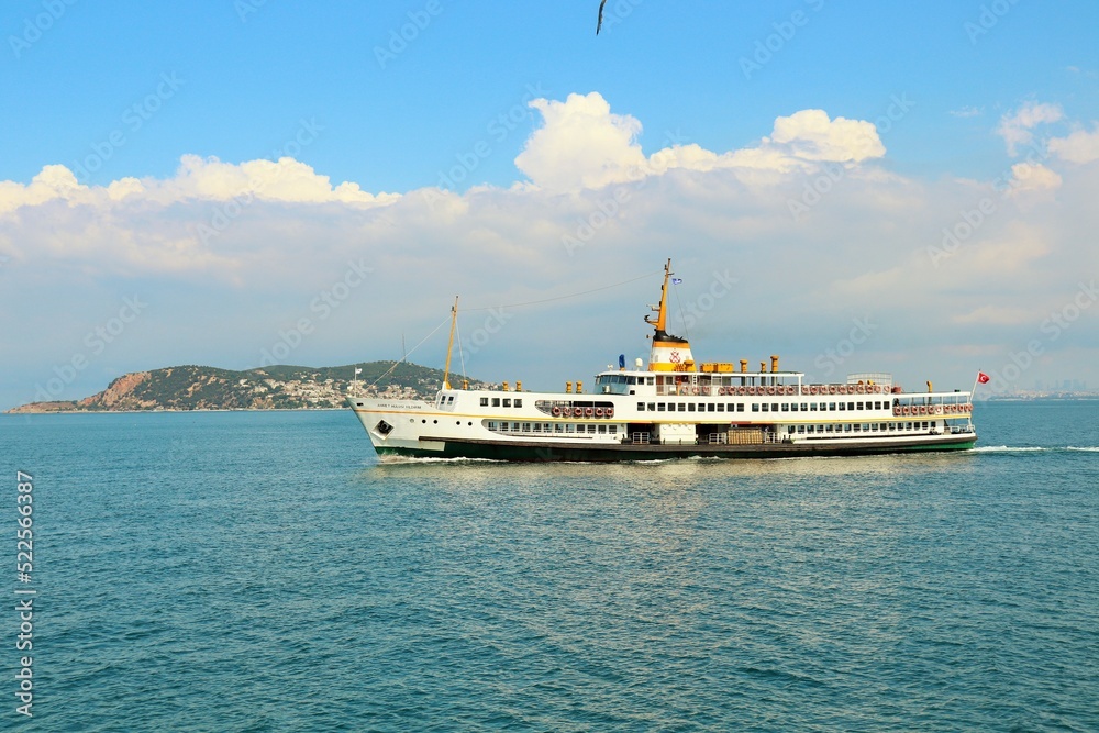 Passenger ferry in the marble sea
