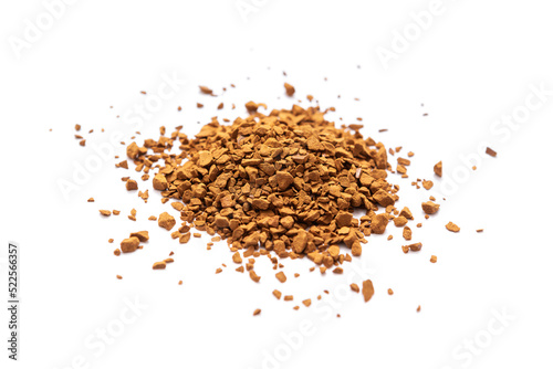 Pile of instant coffee on a white background
