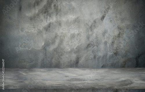 Empty space studio room of Plaster concrete grunge texture background for use display product.	