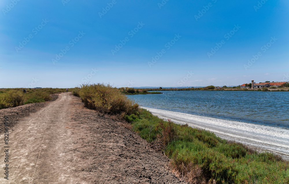 view of the Samouco salines in Alcochete Portugal