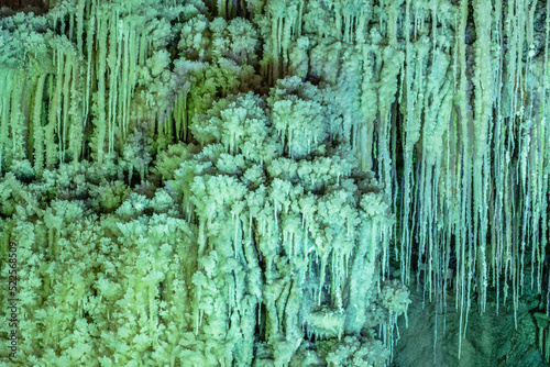 Salt stalactites in an underground salt mine, Slanic, Prahova, Romania photo