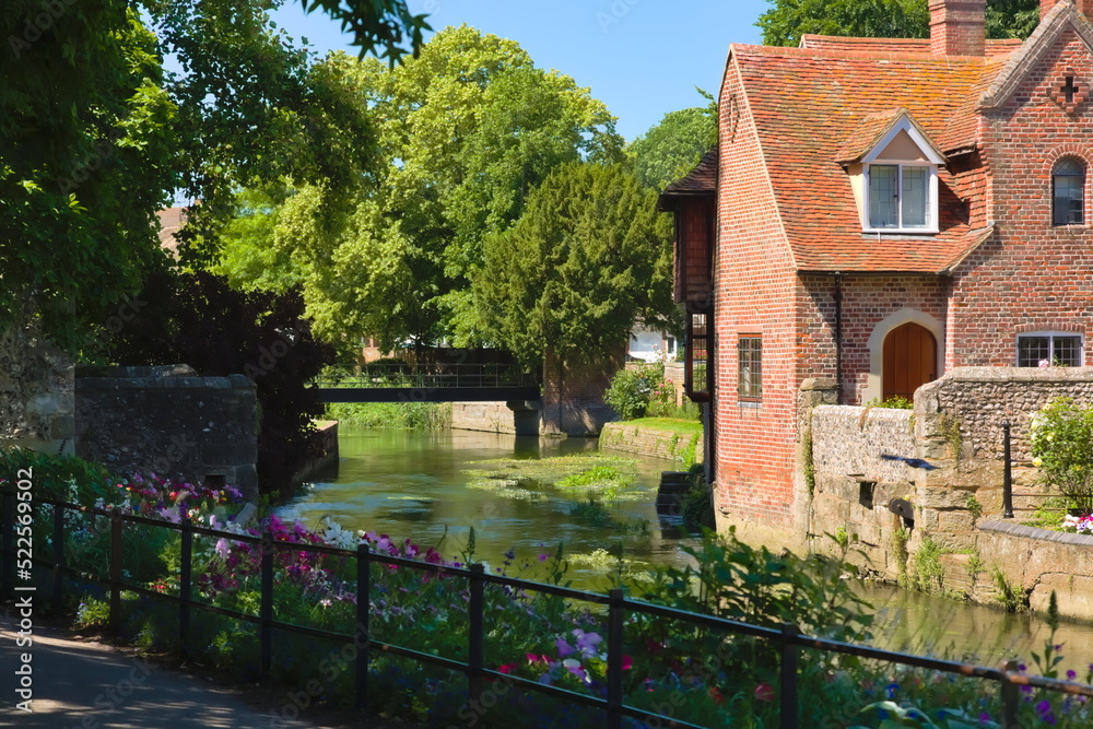 Old water canal in the center of Canterbury, Kent, England, United Kingdom. Old water canal in the center of Canterbury, Kent, England, United Kingdom.