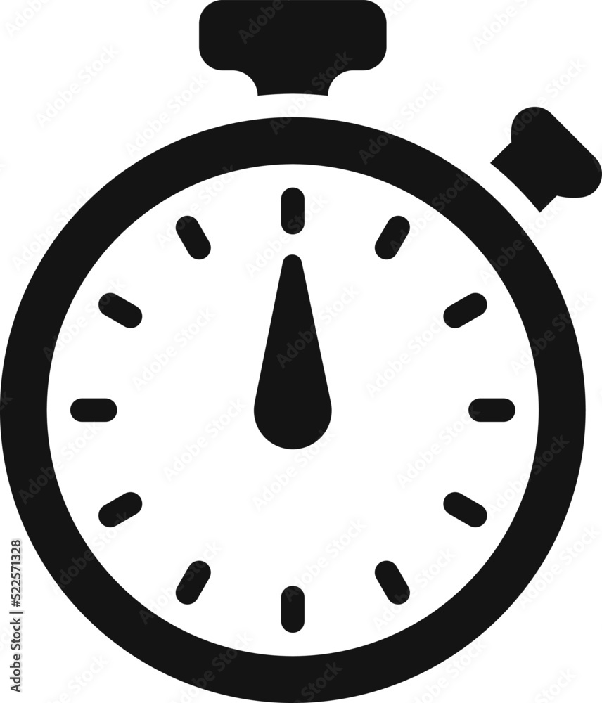 Stopwatch line icon. Timer clock black symbol Stopwatch line icon. Timer clock black symbol